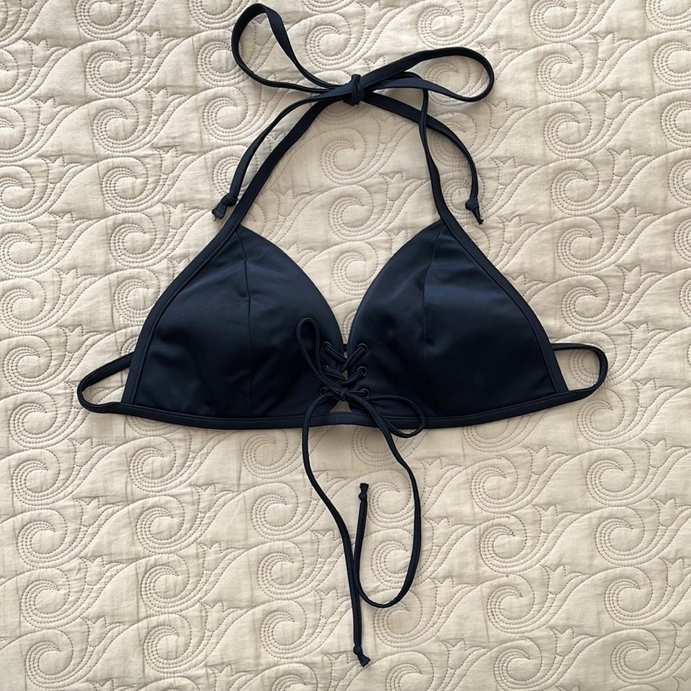 Vintage - Victoria’s Secret Swim Lace Up Triangle Bikini Top / BSexy / Black / S